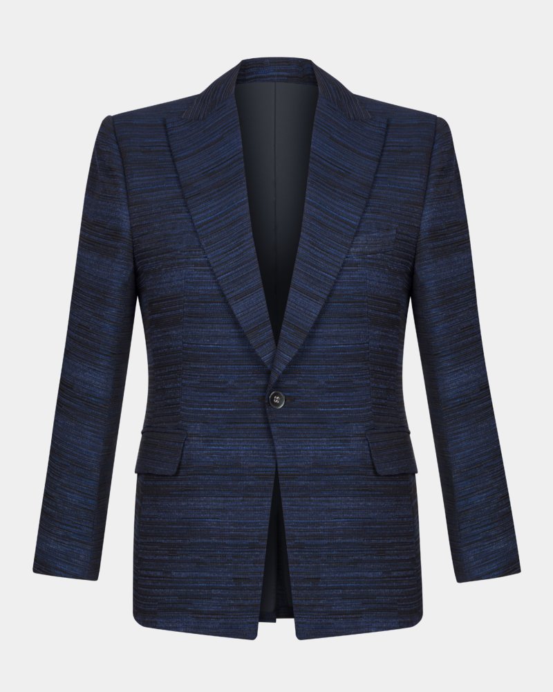 Темно-синий фактурный пиджак